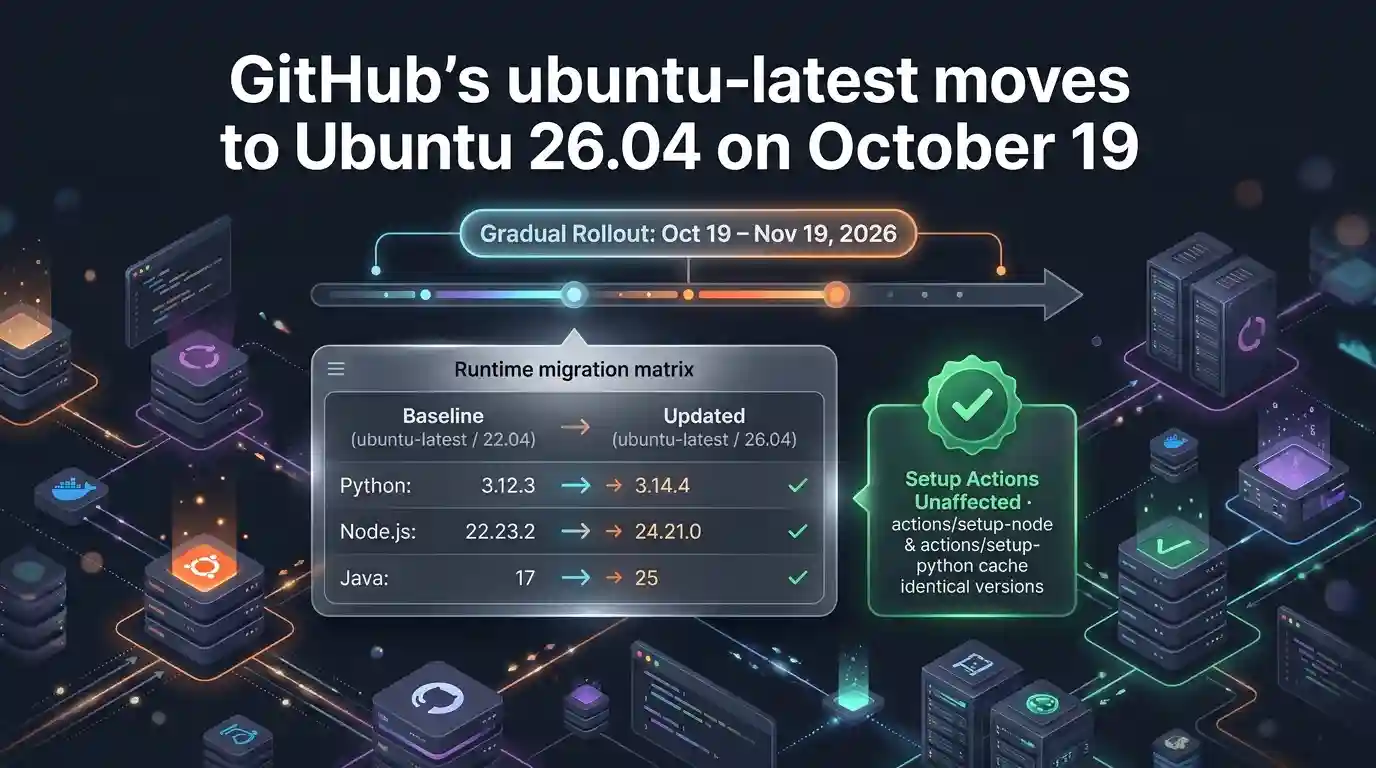 GitHub Actions runners moving from Ubuntu 24.04 to Ubuntu 26.04